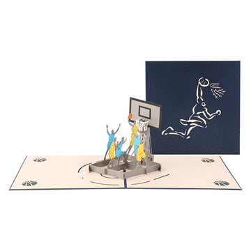 arte de voeux 15x15cm carte de vœux tridimensionnelle basket-ball sport sculpture en papier message de bénédiction carte postale